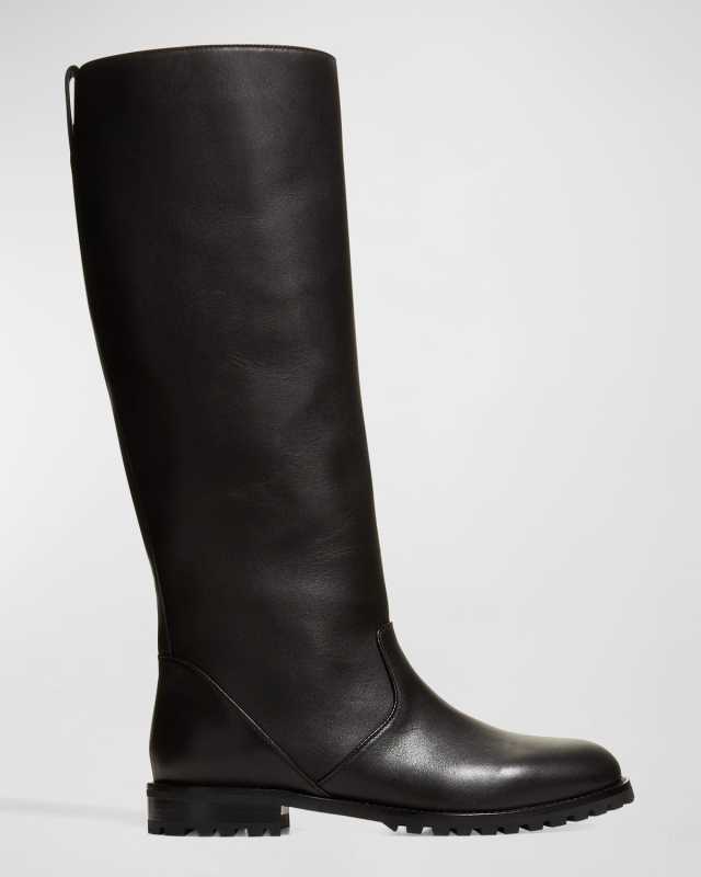 Motosahi Tall Lug-Sole Leather Boots